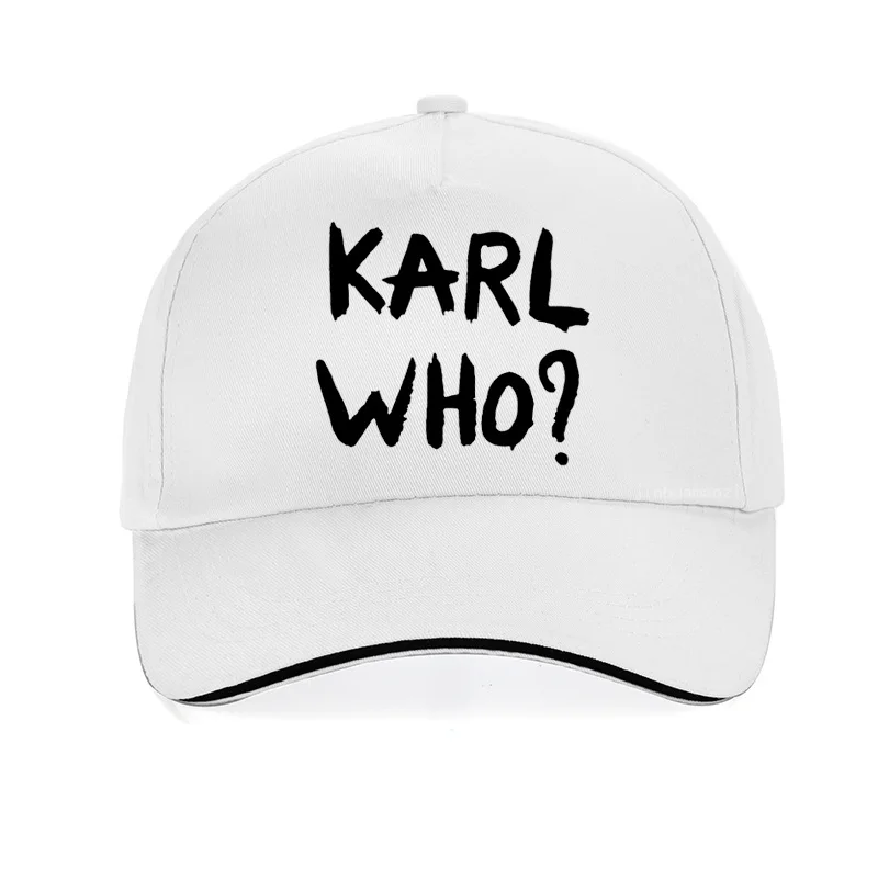 Komik erkekler kadınlar yenilik nadir KARL kim baskı erkekler beyzbol şapkası yaz rahat erkek kadın ayarlanabilir Snapback kemik