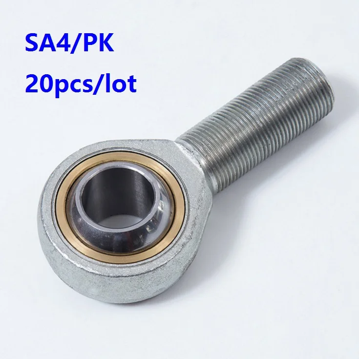 20pcs/lot SA4/PK 4mm Outer male thread metric rod end joint bearing Male Right /Left Hand Fish Eye shalft power tool auto parts