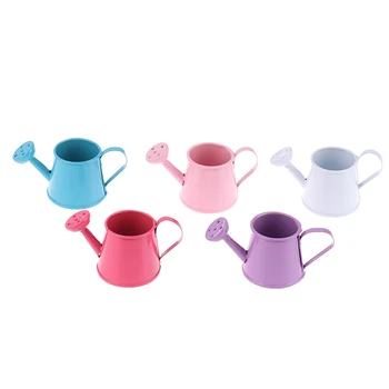 Regador de metal para jardim 1/12, decoração em miniatura para crianças, acessório para boneca, casa de bonecas, móveis em miniatura