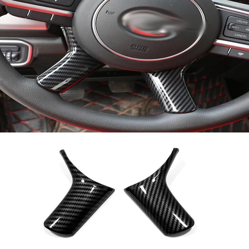 For Great Wall Cannon GWM Poer Ute 2021 2022 Carbon fiber Car Steering Wheel Decorative Frame Sticker Sequins Cover Accessories