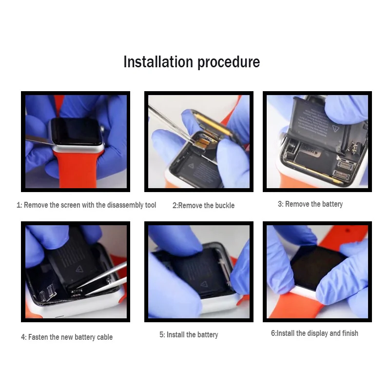 Replacement Battery For iWatch Series 1 2 3 4 5 A1579 A1760 38mm 42mm Real Capacity Bateria For Apple Watch S1/2/3/4/5 Battery