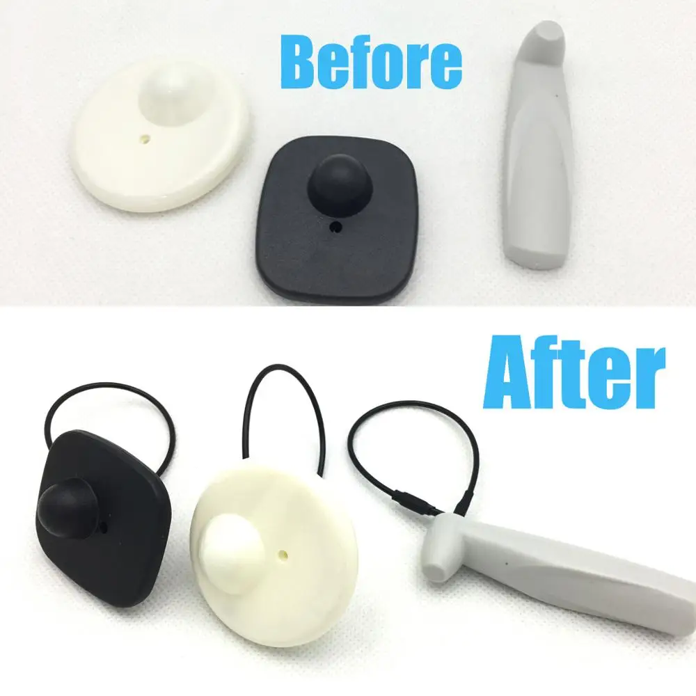 Security Tag Lanyard 17CM Black 100 Piece For EAS Systems Compatible With Checkpoint Security System