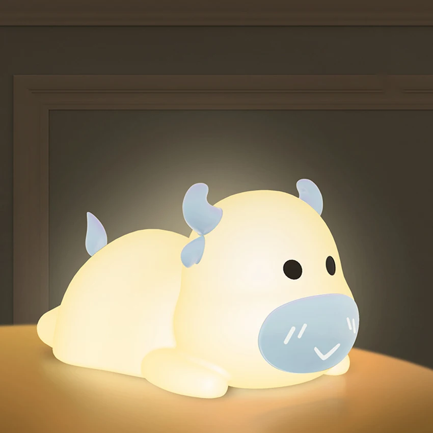 Night Light for Kids, Rechargeable Cute Color Changing Nightlights for Baby, Children Sleep Breathing Lamp for Nursery Gift