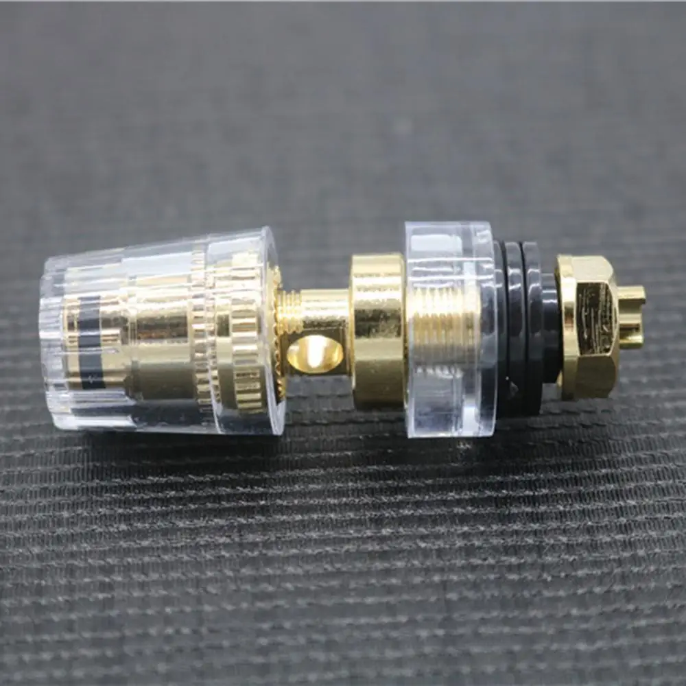 Hifi 4Pcs Amplifier Speaker Terminal Board Connector 4MM Gold Plated Binding Post For 4mm Banana Plug Jack Connector