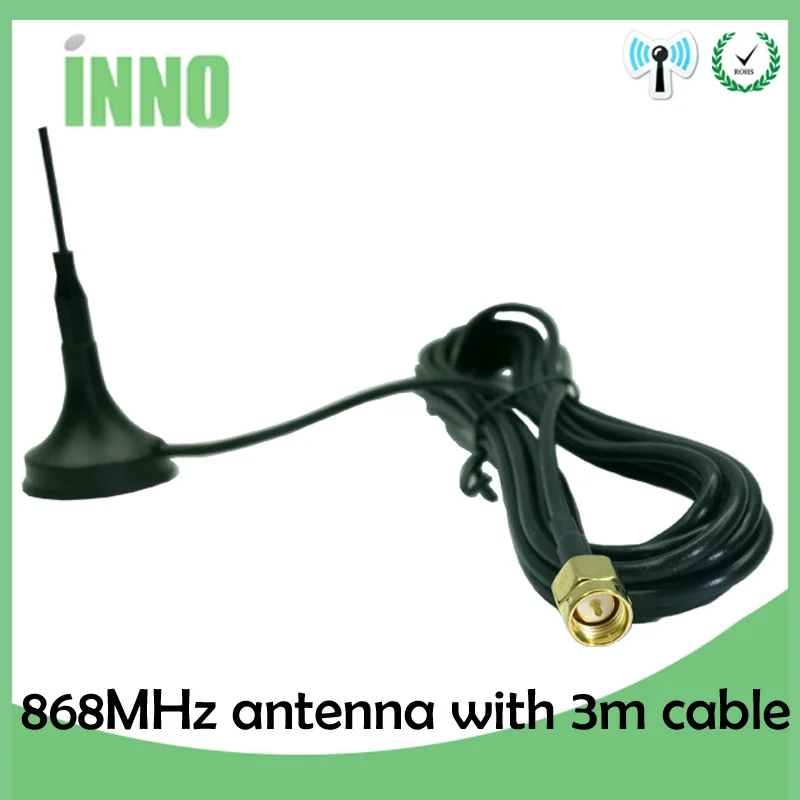 Eoth 868Mhz Antena 900-1800 Mhz GSM 3G 5dbi SMA Męski IOT 300cm Kabel 868 915 mhz Antena Sucker Antena podstawa anteny magnetyczne