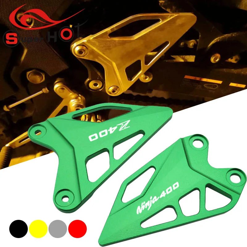 

For Kawasaki NINJA400 Z400 Motorcycle Accessories Footpeg Footrest Front Brake cylinder Heel Plates Guard Protector for ninja400