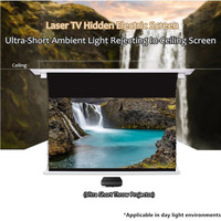8K Laser TV Self-Rising In-Ceiling Tensioned UST ALR Screen T-Prism Ambient Light Rejecting Screen for UST Projector