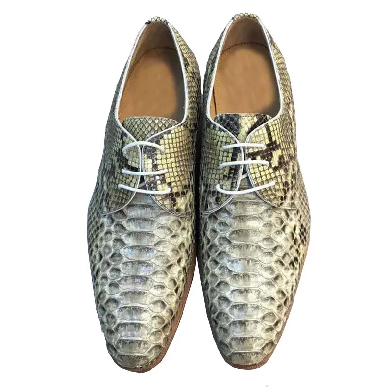 Chue New Men Dress Shoes  Snake Skin Python Leather  Wendding Business