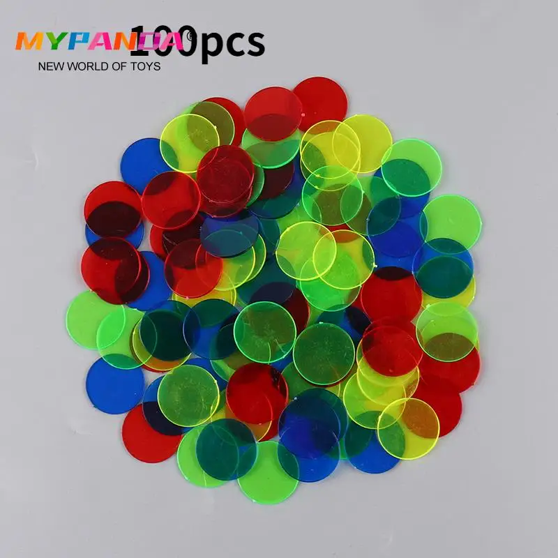 100pcs 15mm Montessori Learning Education Math Toys Learning Resources Color Plastic Coin Bingo Chip Kids Classroom Supplies