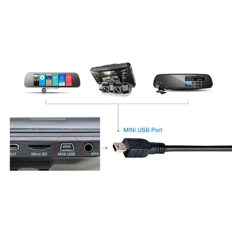 0.8m Mini USB Cable Car DVR GPS Digital Camera Mini USB Data Cable 5 Pin B for MP3 MP4 Player HDD Camera