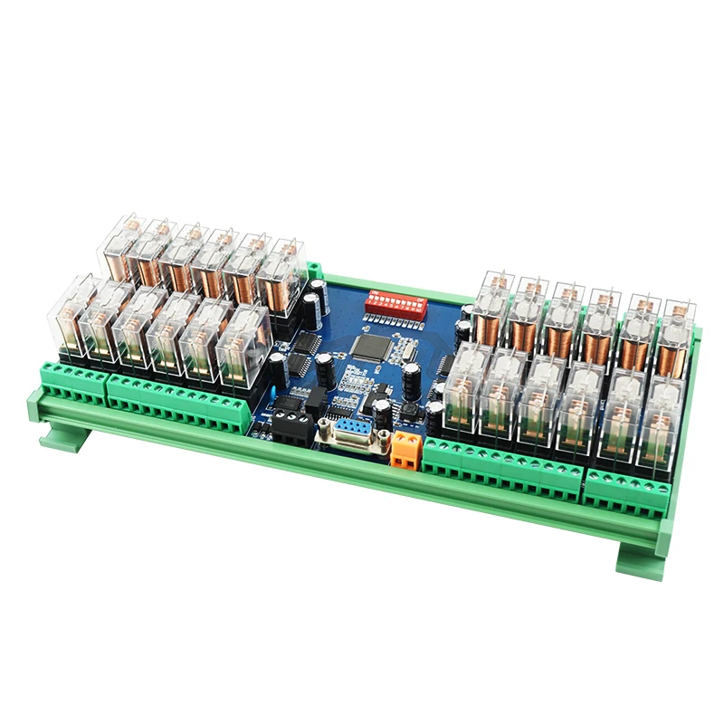 Huaqingjun 24-Channel RS485 232 Communication Relay Module Modbus RTU DC24V/12V for AC Contactor