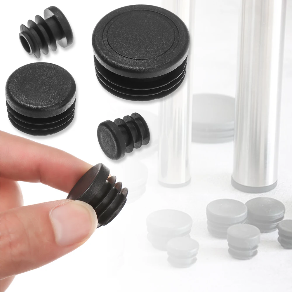 10pcs Black Plastic Round Chair Leg Caps Anti-slip Pad Non-Slip Furniture Feet Floor Covers Blanking End Caps Furniture Accessor image 4