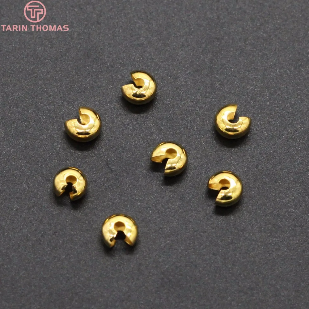 (4019) 100PCS 4.5MM Brass Opening Station Beads Position Beads End Beads Spacer Beads for Ball Chains Diy Jewelry Accessories