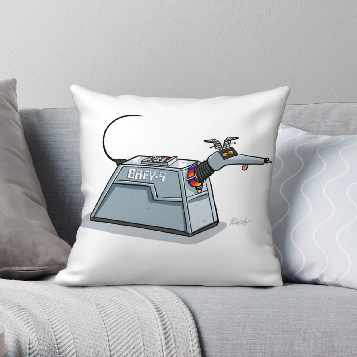 Greyhound Grey-9 Square Pillowcase Polyester Linen Velvet Creative Zip Decor Throw Pillow Case Home Cushion Case