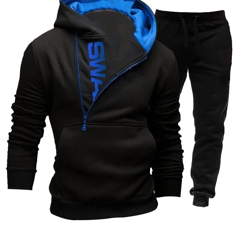 NEW Tracksuit Men\'s 2 Pieces Set Sweatshirt and Sportspants Outfits  Zipper Hoodies Casual Men\'s Clothing  Plus Size Ropa Hombre