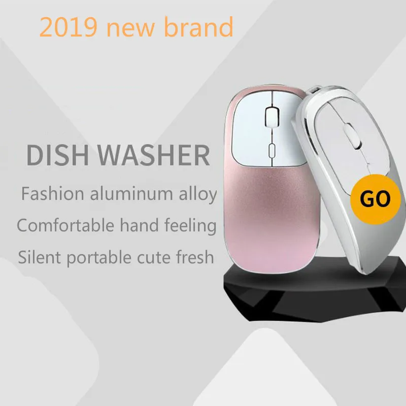 Ratón óptico inalámbrico USB de 1600 DPI, receptor 2,4G, ratón superdelgado para PC, portátil, aleación de aluminio elegante, vida duradera