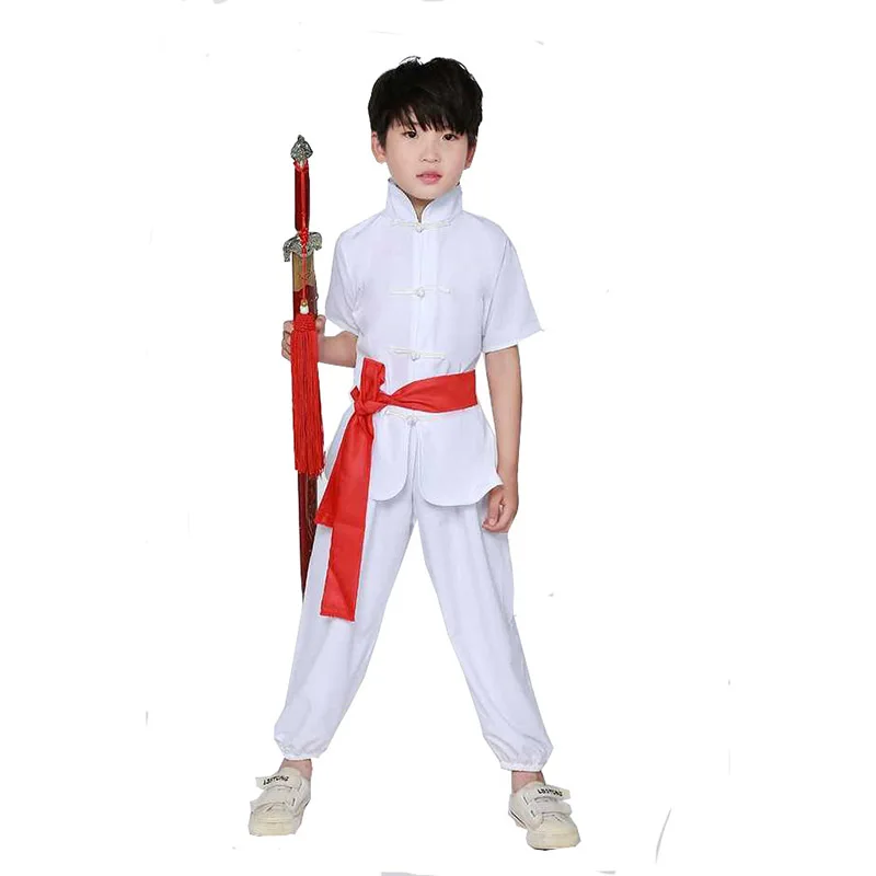 kid men women Chinese Traditional KungFu Uniform For Boys Girls Wushu Costume Suit Set Tai Chi Folk performance stage Outfit