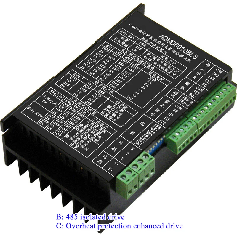 DC9V～60V 600W DC induction BLDCM Brushless motor driver Current / speed / position PID control