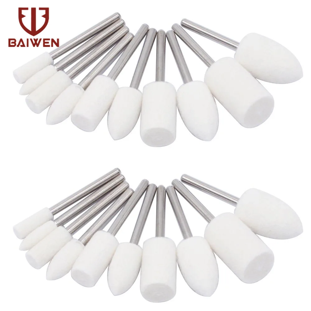5/10Pc Wełniany filcowy podkładka polerska 3-20mm Wiertło ścierne do wiertarki Dremel Akcesoria do narzędzi obrotowych Trzpień 3mm