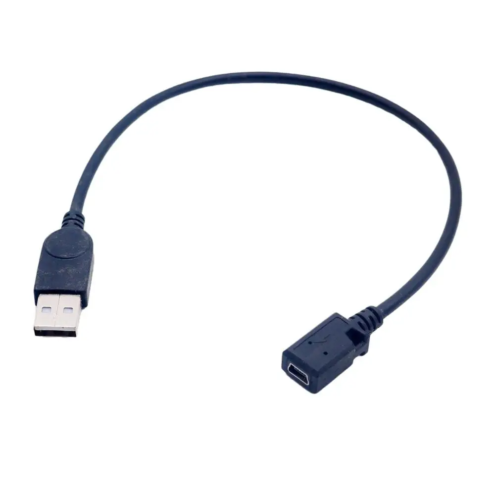 USB 2.0 męski na Mini USB 5 Pin kobieta ładowanie danych przewód do synchronizacji przedłużacz z adapterem 1ft do GPS MP3