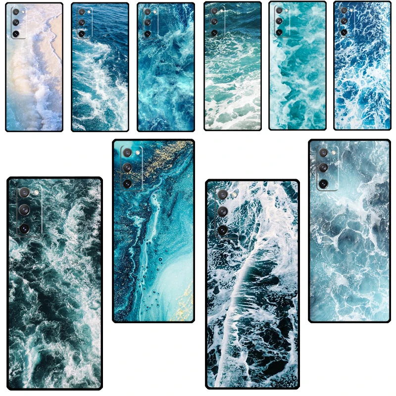 Blue Sea Ocean Waves Phone Case For Samsung Galaxy S21 S20 FE S8 S9 S10 Plus S10e Note 10 Note 20 Ultra Cover