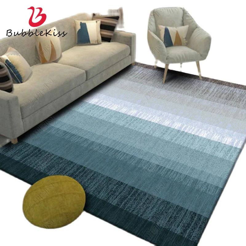 Bubble Kiss Blue Gradient Carpets For Living Room Post-Modern Home Customize Rug Creative Non Slip Art Decoration Area Floor Mat