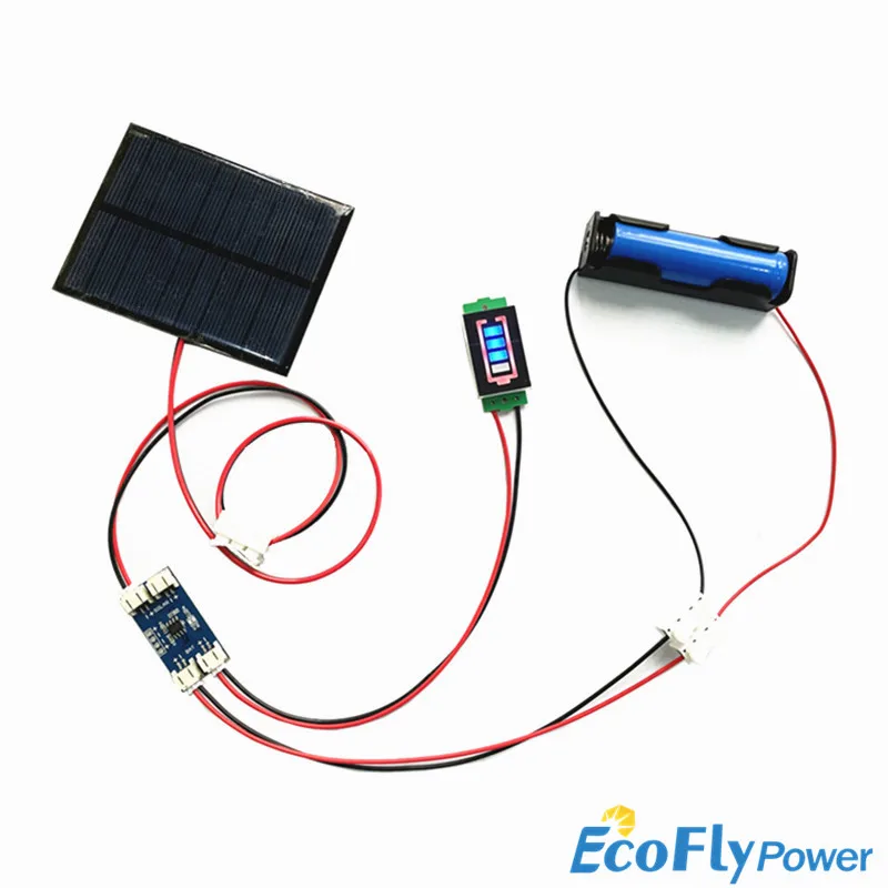 Panel słoneczny 5V 5.5V 160mA 250mA 500mA 1W 1.6W 2.5W z kontrolerami ładowania baterii litowej 5V 1A, wyświetlacz, zestaw DIY