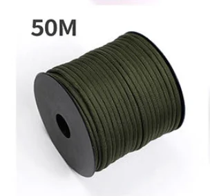 50 m, 1 Rolle, 4 mm, 7 Ständerkerne, Paracord für Überleben, Fallschirmschnur, Lanyard, Camping, Klettern, Campingseil, Wandern, Wäscheleine