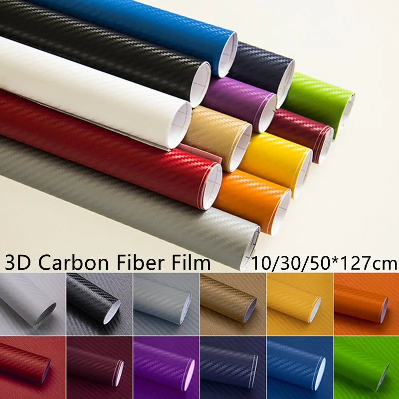 3D Carbon Fiber Vinyl Film Car Sticker Waterproof Car Styling Wrap Auto Vehicle Detailing Accessories Motorcycle Car Wrap Decol