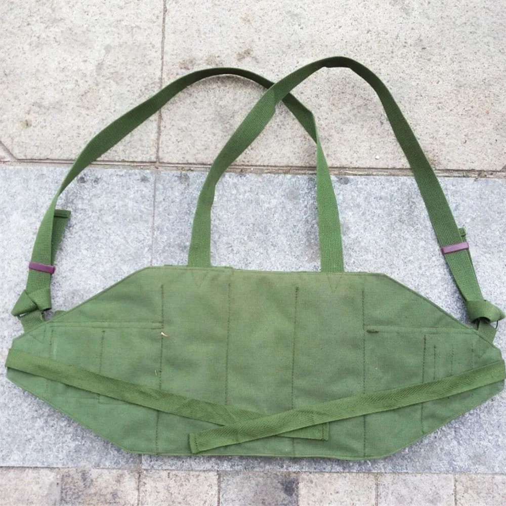 Bolsa de lona tipo ejército chino 56 1965-1985, bolsa de munición, aparejo de pecho para caza