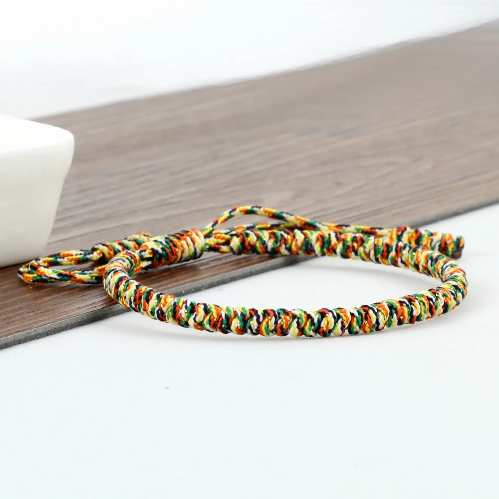 MultiColor Tibetan Buddhist Blessed Lucky Braided Bracelets For Women Men Handmade Knots Vintage Rope Bangles Adjustable Jewelry