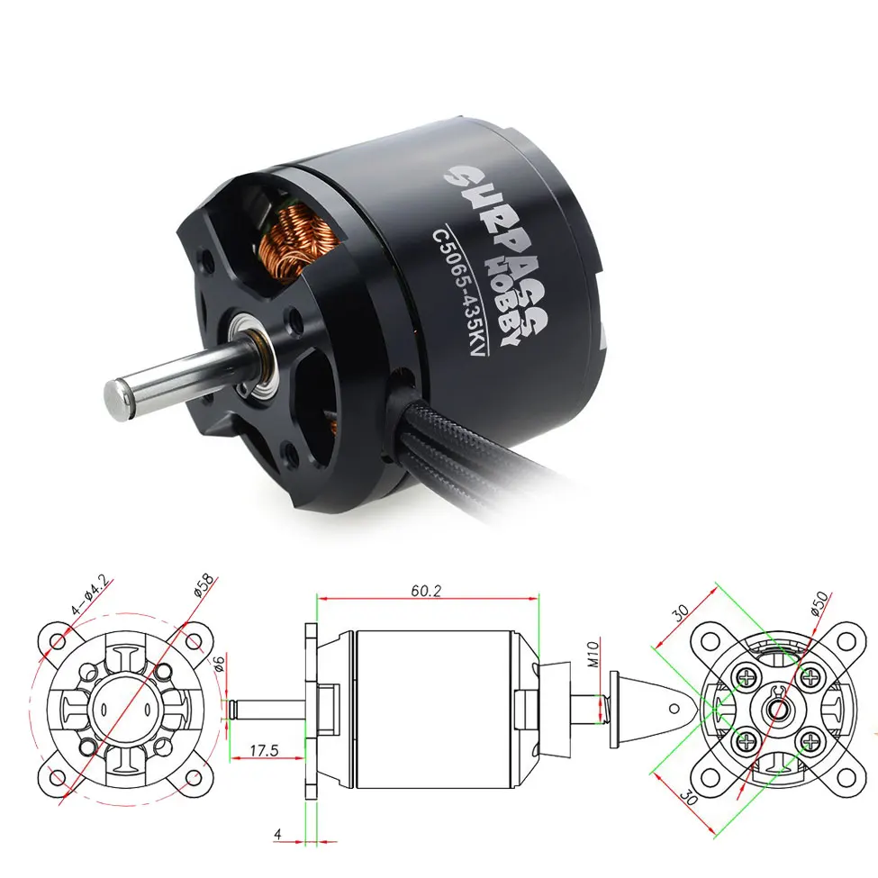 SURPASS HOBBY C5065 5065 435KV 335KV Brushless Motor for Airpalne Aircraft Multicopters RC Plane Helicopter