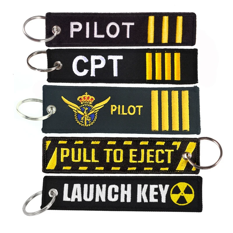 5 PCS Pilot Key Chains Embroidery Launch Key Ring Chain for Aviation Gifts Remove Before Flight Fashion Jewelry Accessories