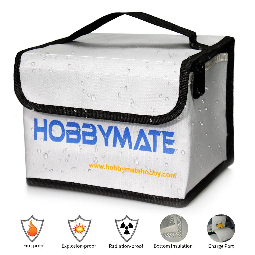 HOBBYMATE Lipo Battery Storage Fireproof Safe Guard Bag 20*15*15cm For Charging & Storage Battery Safe Bag