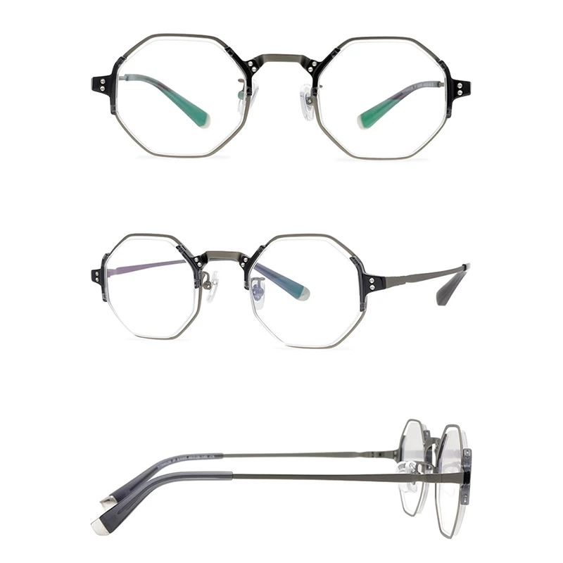 Belight Optical New Arrival Titanium with Acetate Frame Men Cutout Design Prescription Eyeglasses Retro Eyewear S3065