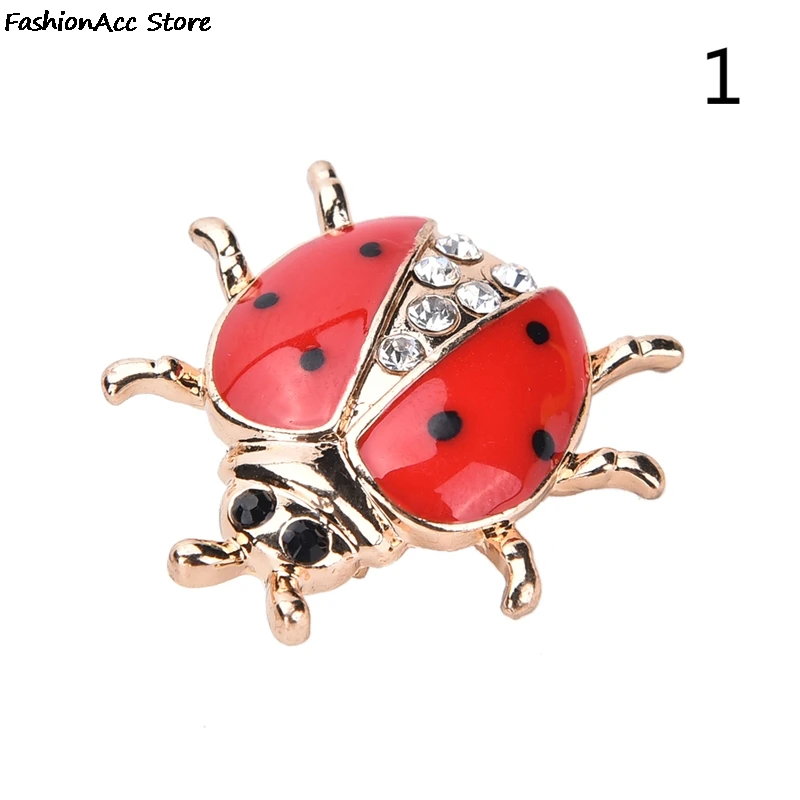 1 pcs Handmade Oil Insect Brooch Fashion Animal Brooch Rhinestone Female Jewelry Ladybug Brooch