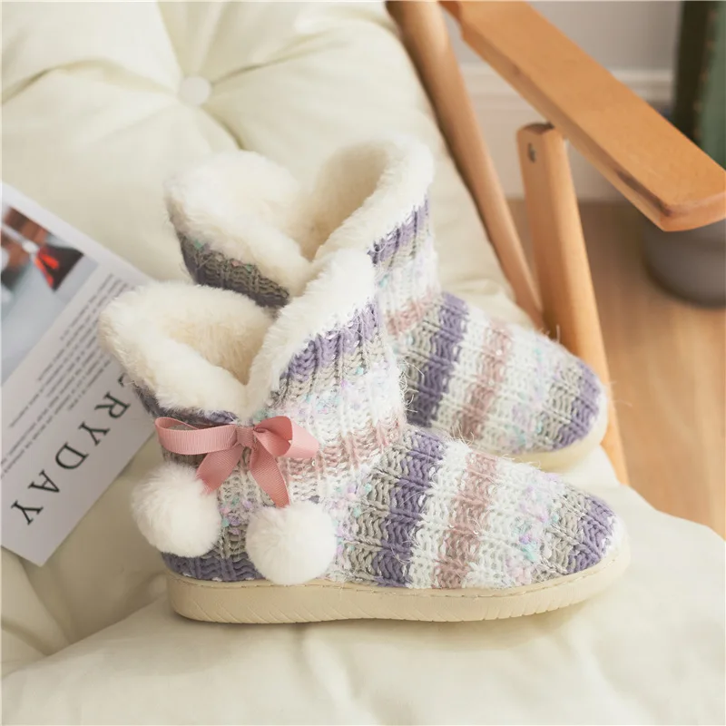 Comemore Women House Cloud Slippers Winter Warm Plush Warm Female Casual Soft Non-slip Indoor Flat Cozy Home Shoes Boots Woman