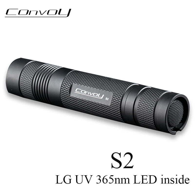 UV Flashlight Convoy S2 with UV 365nm LED 7135*3 One 100% Mode Torch Linterna LED Ultraviolet Ultra Violet Light Zwb2 Filter