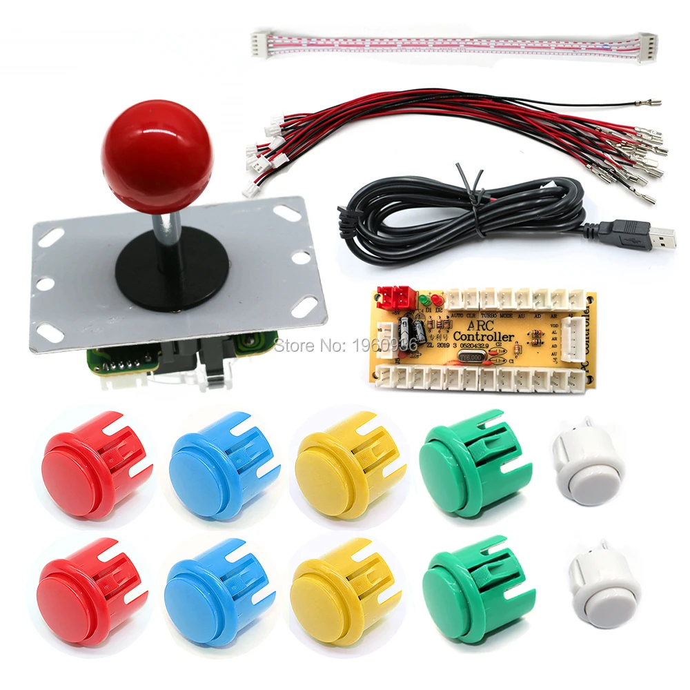 Kit Arcade Joystick DIY Set PC Raspberry Pi Zero Delay USB Control Board Cassette Button For Video Game Machine Cabinet