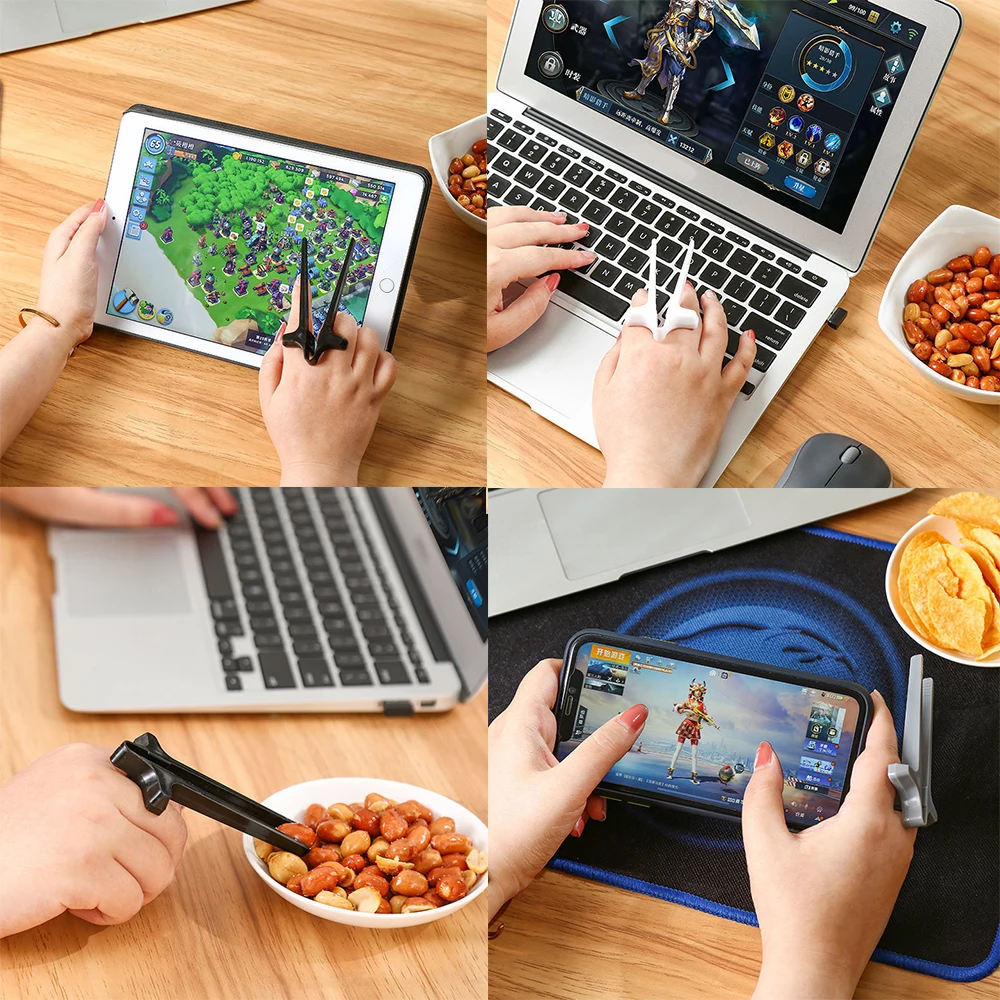 Palillos de plástico para los dedos, accesorios creativos para juegos antisuciedad, para teléfono, para Asistente de juegos, novedad, 1 ud.