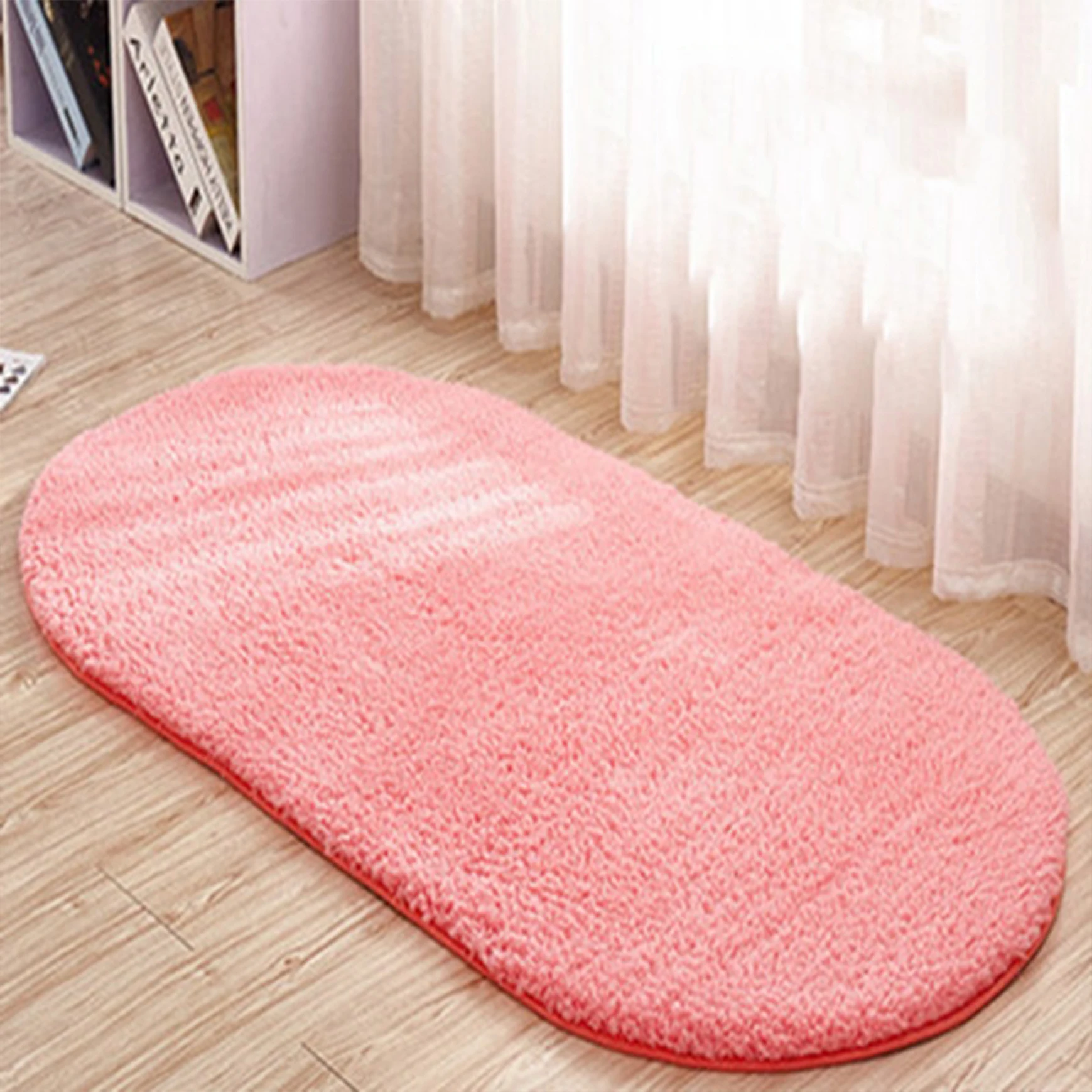 RULDGEE Ellipse Thickened Sherpa Fluffy Lamb Wool Carpet Bedroom Bedside Flat Floating Window Hanging Plush Pad Porch Doormat