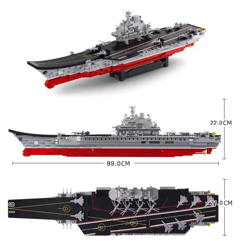 Sluban warship Military battle ship boat model building Aircrafted Carrier destroyer sets Weapon Bricks creativ kits Blocks toys