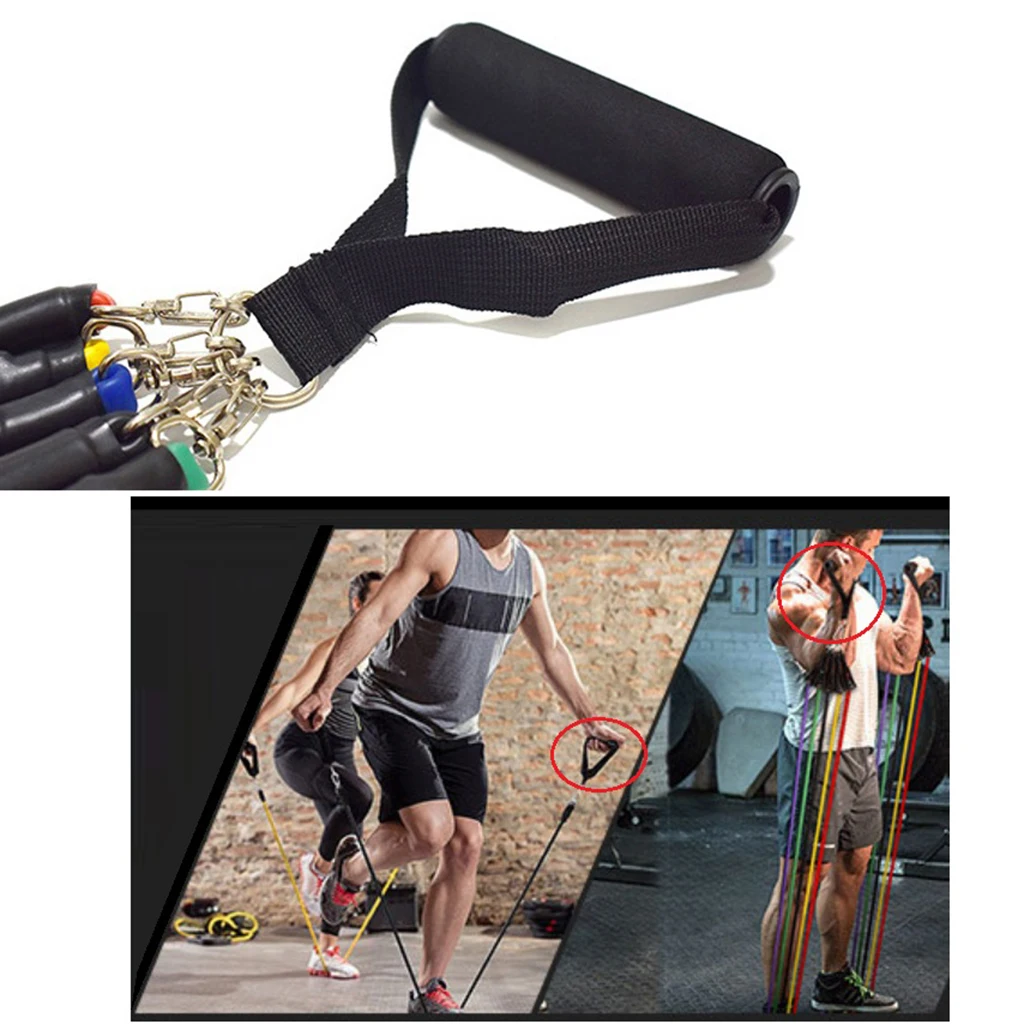 Premium Heavy Duty Exercise Resistance Band Handles Cable Machine Attachments Resistance Band Handle Grips Strap Stirrup Handle