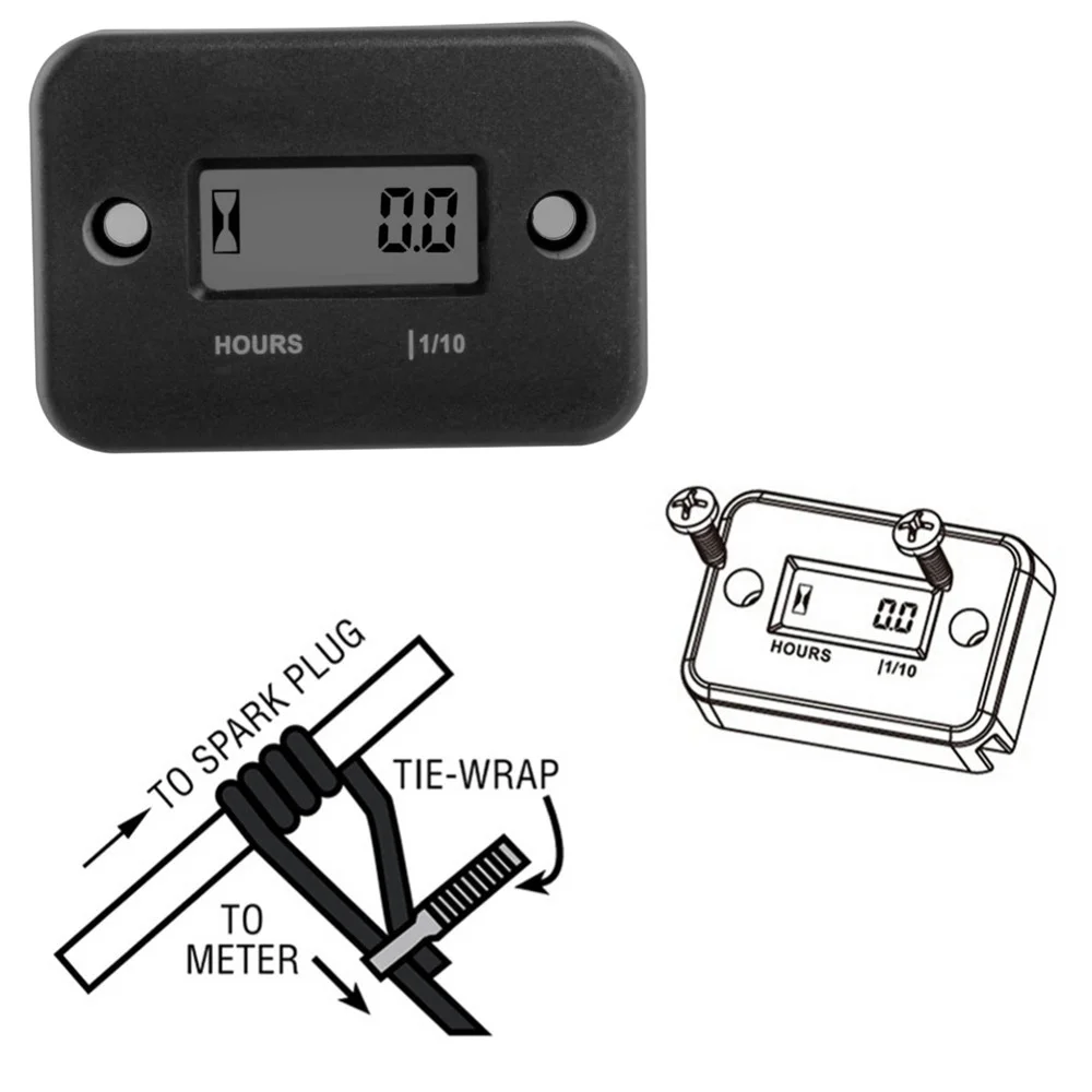 

Waterproof Speed Engine Electronic Display Timer for Motorcycle/Boat Engines Counter Hour Meter Hour Tachometer