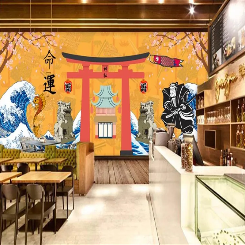 Japanese Traditional Culture Wall Paper 3D Japanese Cuisine Sushi Restaurant Izakaya Hotel Industrial Decor Mural Wallpaper 3d