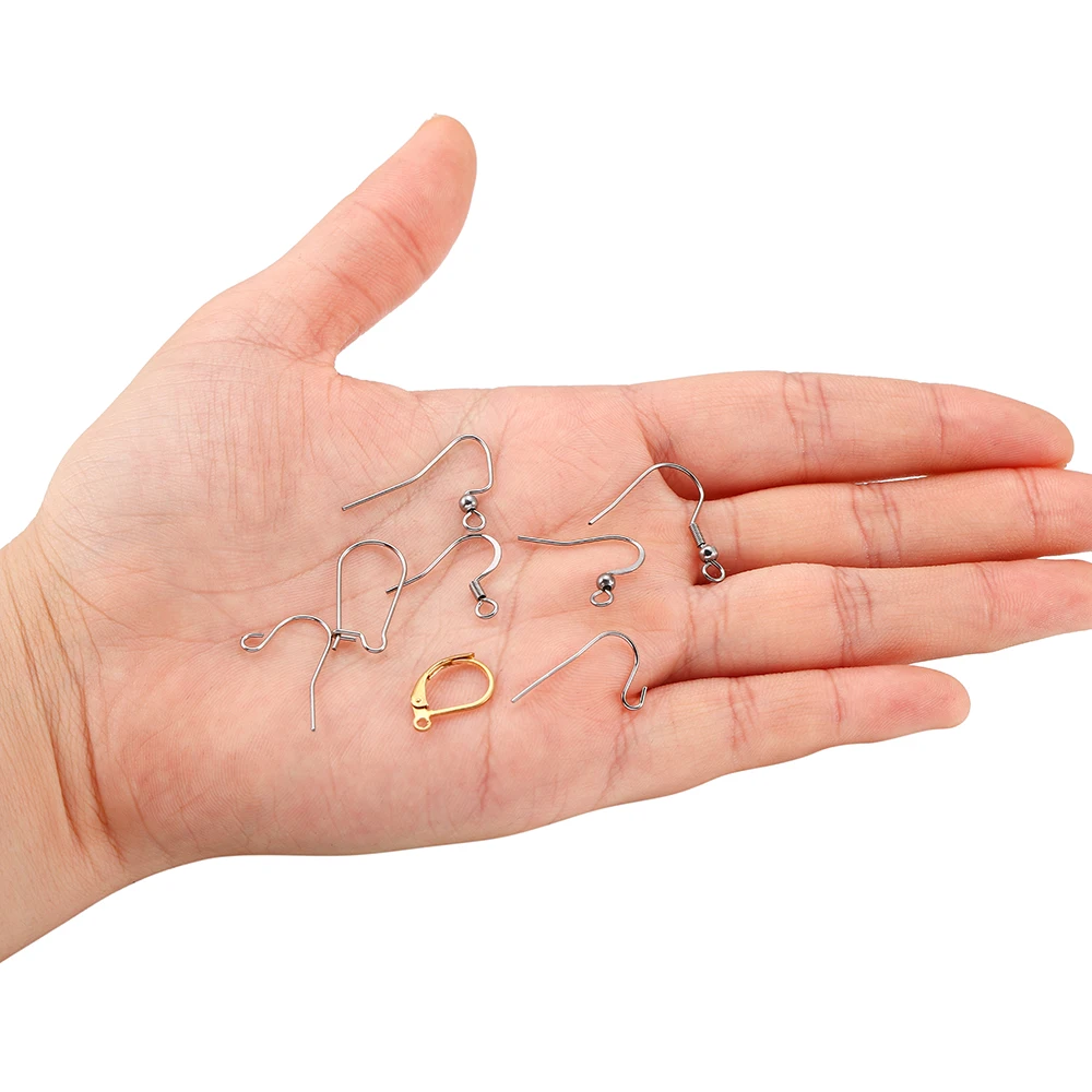 20-50 stücke Gold Edelstahl Hypoallergen Ohrring Haken Fisch Earwire Ohrringe Haken Ohrring Drähte Für Schmuck Maki – Detail 4
