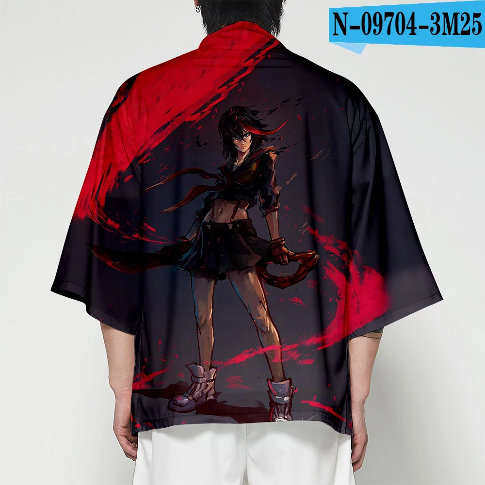 

KILL la KILL 3D Anime Japanese Kimono Haori Yukata Cosplay Women/Mens Fashion Summer Casual Cool Short Sleeve boy/girls Cardigan