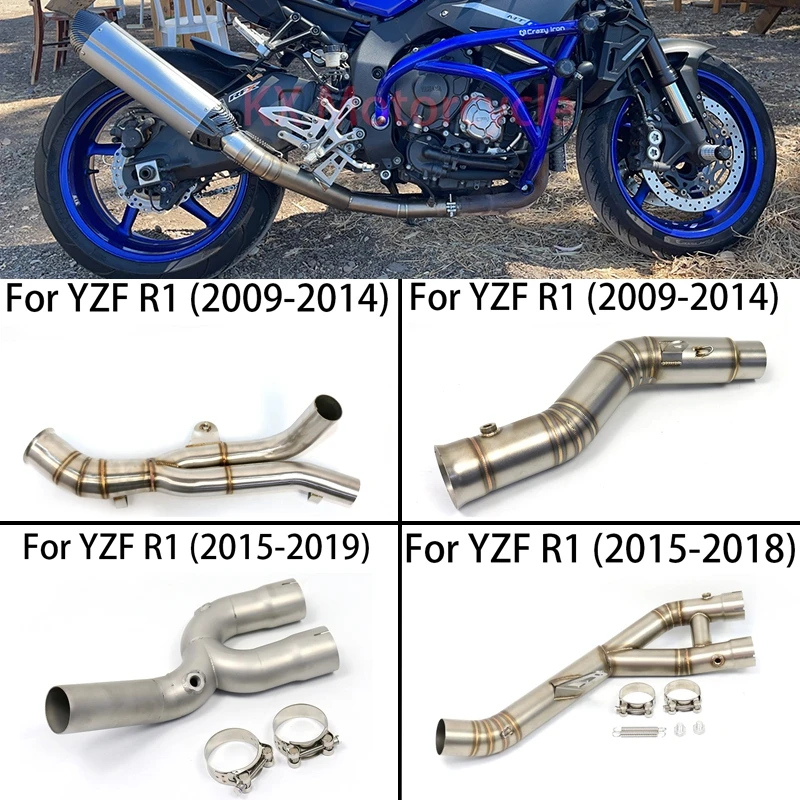 

For Yamaha YZF R1 MT10 2009-2019 Motorcycle Exhaust Middle Mid Link Pipe Muffler Tube Motocross Muffler Accessories