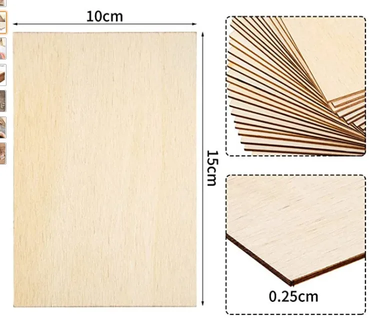 30pcs 10*15cm Unfinished Square Wood Slices Blank for Coasters, Pyrography, Painting, Writing, Photo Props and Decorations