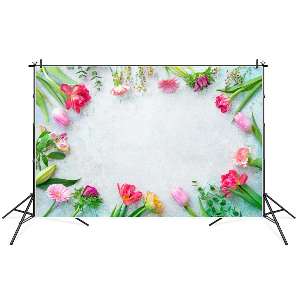 ดอกไม้ฤดูใบไม้ผลิ Gradient Wall Portrait การถ่ายภาพพื้นหลัง Photozone Photocall ถ่ายภาพฉากหลังสำหรับ Photo Video Studio